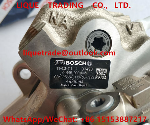 BOSCH Common Rail Fuel Pump 0445020043 , 0 445 020 043 , 4988593 , 0445 020 043 , 445020043 supplier